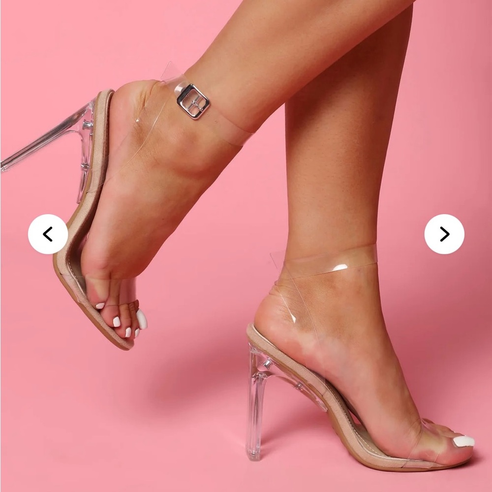 Fashion Nova A Glass Dream Heel - Nude with Sleek Transparent Design